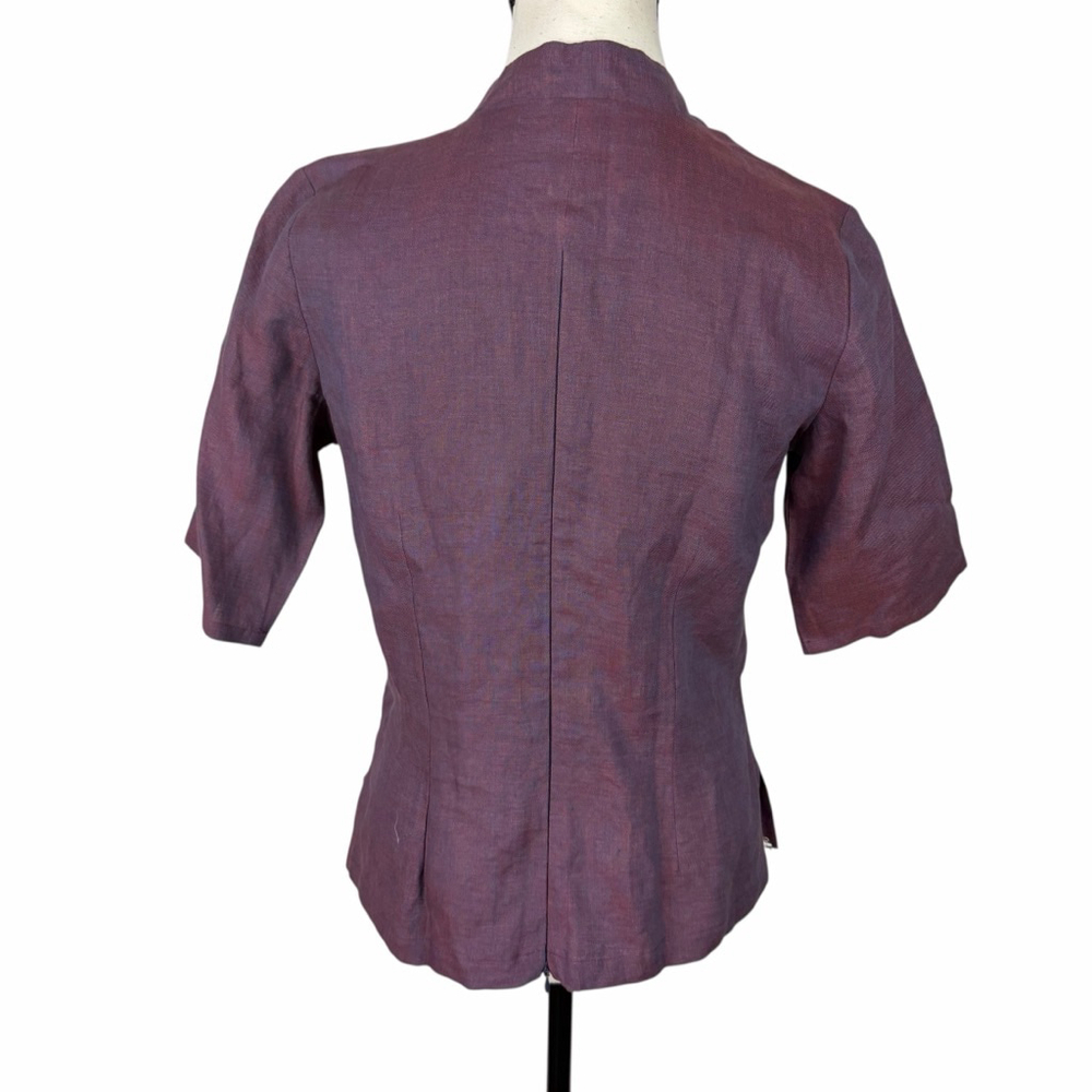 Vintage Inspired Embroidered Linen Blend Blouse Cottagecore Boho Dark Academia M - Picture 5 of 11